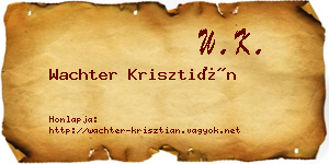 Wachter Krisztián névjegykártya
